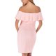 thumbnail image 5 of Vestido de mujer Vestido de embarazada de manga corta con hombros descubiertos Falbala Summer Cloth, Rosa, S Sweethay  AP002176-13, 5 of 7