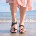 thumbnail image 6 of Bibifish Womens Flat Sandals Bohemian Thong Elastic Slingback Flat Sandals Ladies Summer Everyday Casual Street Wear Flat Sandals, 6 of 9