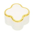 thumbnail image 4 of Caja de anillos iluminada, flocado suave, luminoso, diseño de trébol de cuatro hojas, caja de regalo para exhibición de joyas, aniversarios de bodas, color blanco, 4 of 12