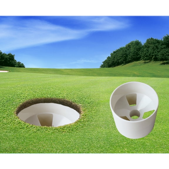 ORDDIART Golf Enthusiasts 1Set Round Plastic Golf Hole Cup with Flag for Yard Practice 4.1x4.1x3.9in