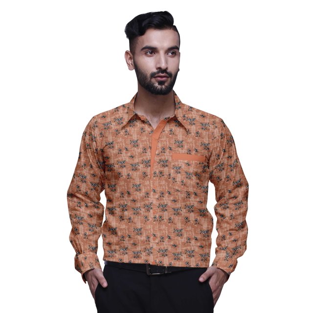 BESTMAN Casual PrintedShirtsFor Men Slim Fit Button Down Long SleeveShirt