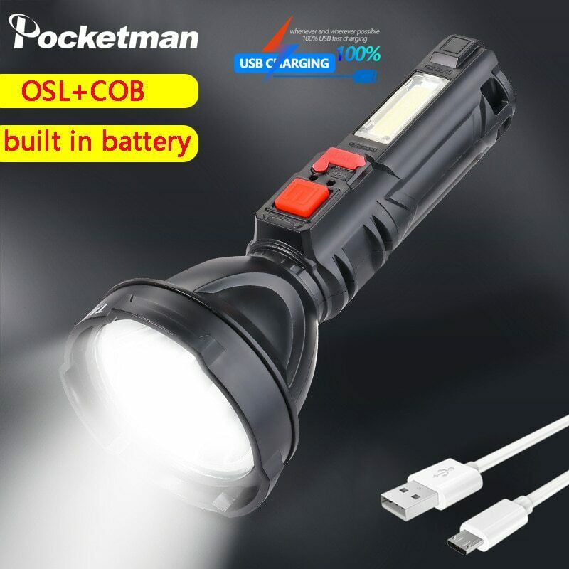 Super Bright 80000LM COB LED Flashlight USB Rechargeable Magnetic Work Light 