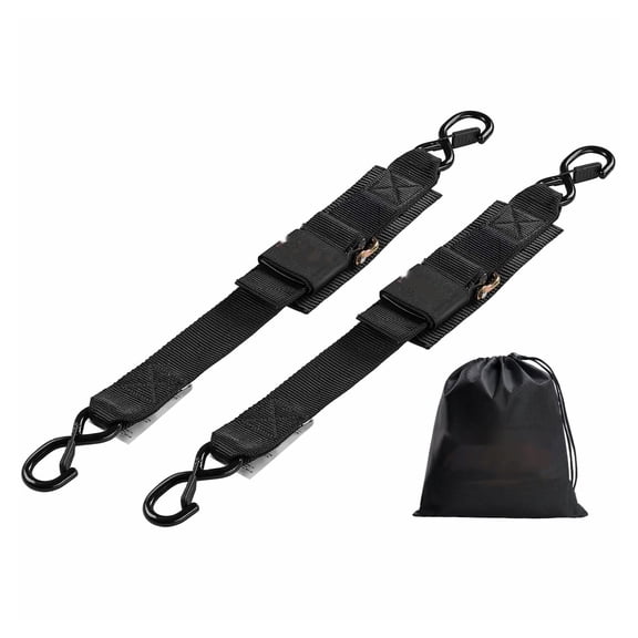 Ratchet Straps 2x2ft - 2 Pack Tie Down Straps for Boats, Heavy Duty Retractable Straps with S Hooks - 500lbs Working Load