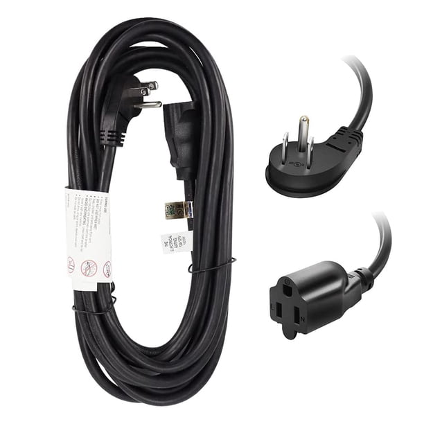 Cable de extensión EP, enchufe plano de 25 pies, 16 AWG, 3 clavijas con conexión a tierra