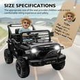 thumbnail image 4 of Arnahaishe 12V Kids Electric Vehicles for Kids, Battery Powered Ride on Car Toys for Boys Girls w/ Remote Control, Four-wheel Suspension, USB, Bluetooth, Power Display, Lights, Black, 4 of 8