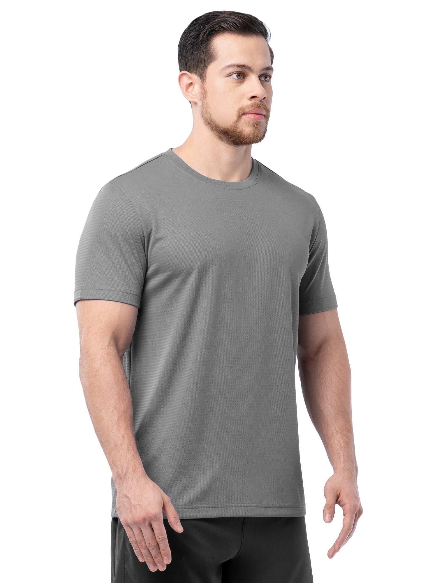 Athletic Works Men's and Big Men's Core Linear Mesh Active Short Sleeve Tee, Sizes S-3XL
