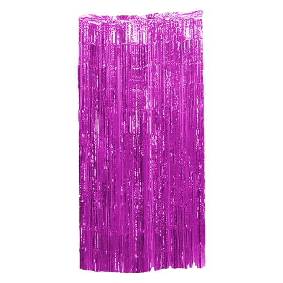 Maytalsory Stylish Backdrops With Shimmer Metallic Streamers Curtain Glittering Backdrops Versatile Premium Purple 8.2ft,1pc 1Set