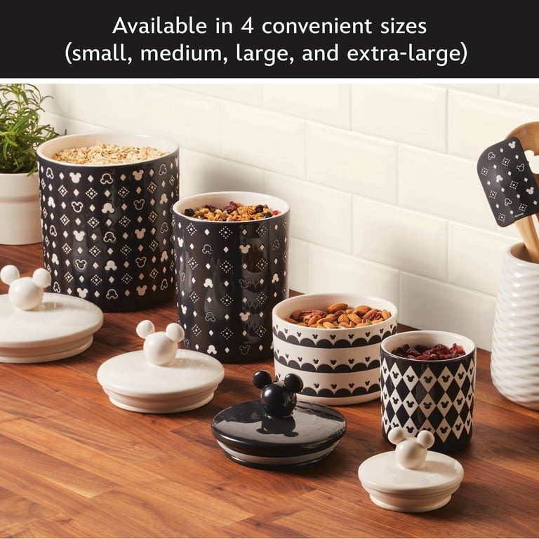 ミッキー ☆BIG陶器キャニスター Disney Home Monochrome 12.8 Cup Extra Large Ceramic Canister and