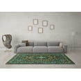 thumbnail image 3 of Ahgly Company Indoor Round Persian Turquoise Blue Traditional Area Rugs, 6' Round, 3 of 4