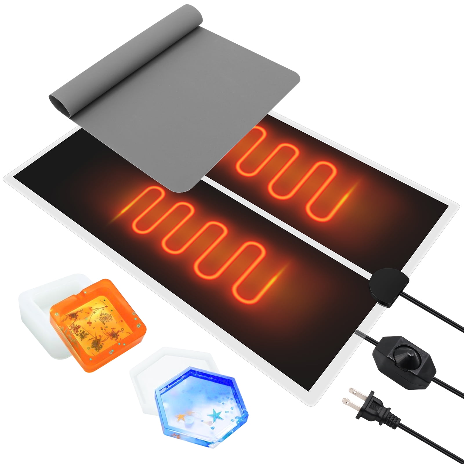 Resin Heating Mat, Fast Resin Curing Machine with Silicone Mat, Resin