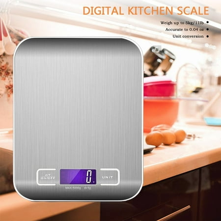 Digital Kitchen Scale Food Scale with LCD Display, Weight Scale 11 lb 5 kg ,0.01oz/1g Stainless Steel Baking Cooking