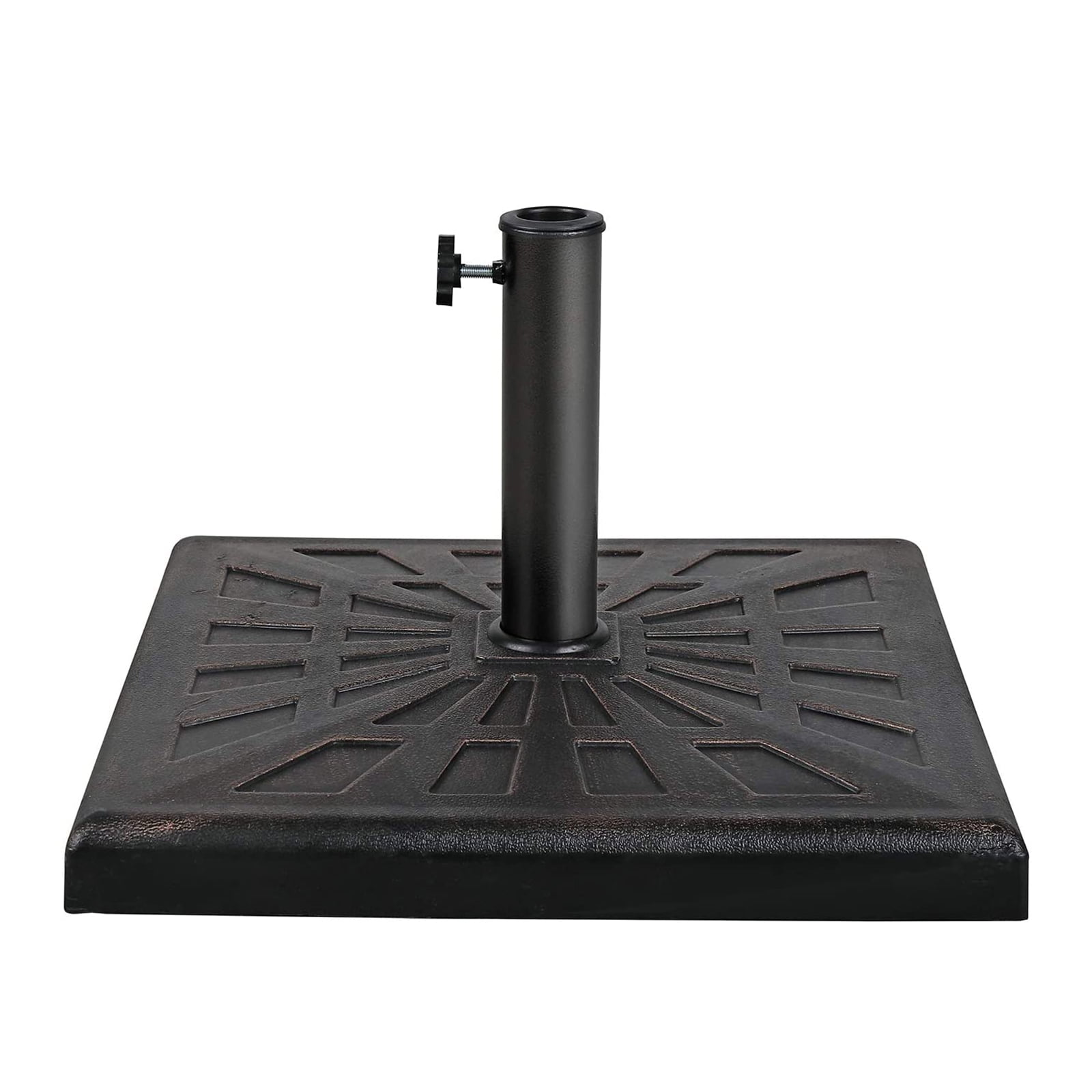 Patio Market Umbrella Base, Heavy Duty Square Outdoor Stand, Resin