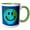 Green/White, variant on 3drose, Planet Earth Smiling Face - Happy World Globe Earth Day - Smilie for Peace Eco Friendly Green Symbol, 15oz Mug