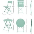 thumbnail image 6 of Yangming Steel Patio Bistro Set, Folding Outdoor Patio Furniture Sets, 3 Piece Patio Set of Foldable Patio Table and Chairs, 6 of 6