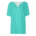 thumbnail image 5 of Idoravan Womens Tops under $10 Women's Casual Solid Color Medium Short Sleeve-Neck Top, 5 of 5