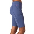 thumbnail image 4 of Terry Bike Bermuda Shorts Women Padded | Hi-Rise High Waisted Bottoms for Womens Cycling | 11" Long | Fleet Air Chamois, 4 of 11
