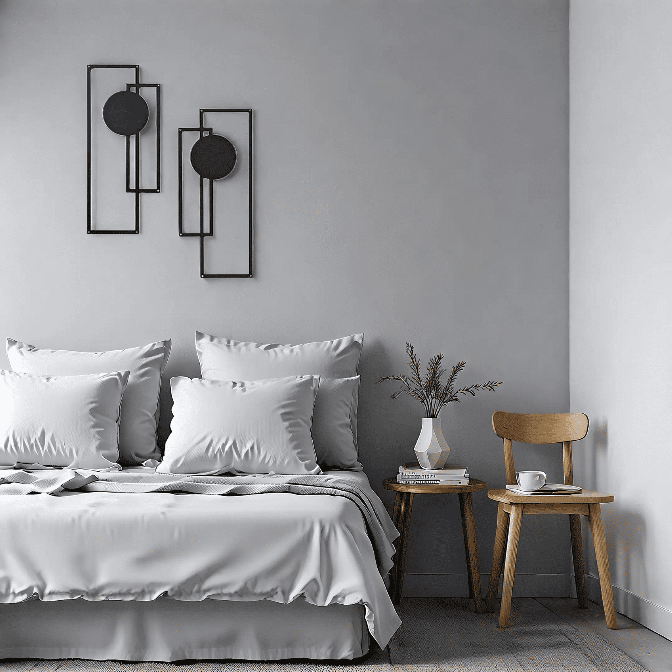 Wall Art Set Modern Minimalist Black and White Decor for Living Room Bedroom Office Halloween Gift