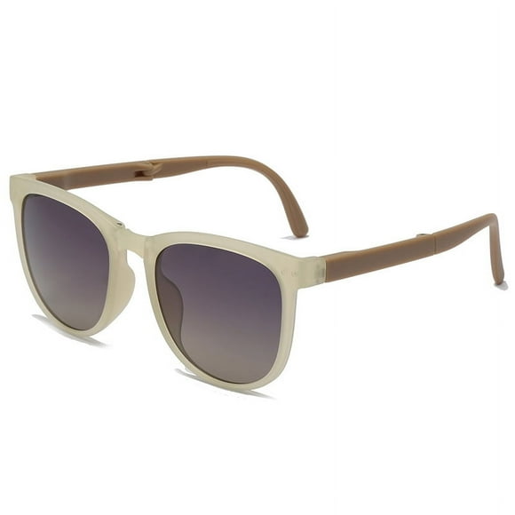 Sunglasses Classic Foldable Style Retro Sun Shades Eye Glasses UV400 Protection Unisex For Men Women Golf Cycling Sports Fishing Travel(White)