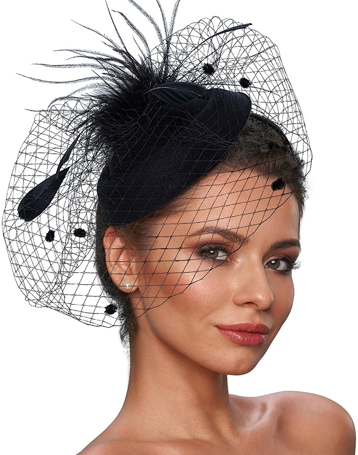 Fascinator Hats for Women Pillbox Hat 