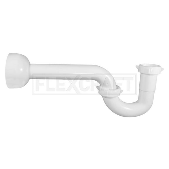 1-1/4 in. Plastic P-Trap with Adapter and Flange for Tubular Drain Applications