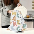 thumbnail image 3 of ABC Alphabet Pattern Dish Towels Set of 4, Cartoon Washable Tea Towels Dishcloths Lint-Free 18x28 Inch Fast Drying for Kitchen Restaurant Bar Clean, 3 of 7