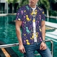 thumbnail image 6 of Lsque Colorful Dinosaur Pattern Mens Polo Golf Shirts Funny Graphics Shorts Sleeve Button Shirts Baseball T-shirt-4X-Large, 6 of 7