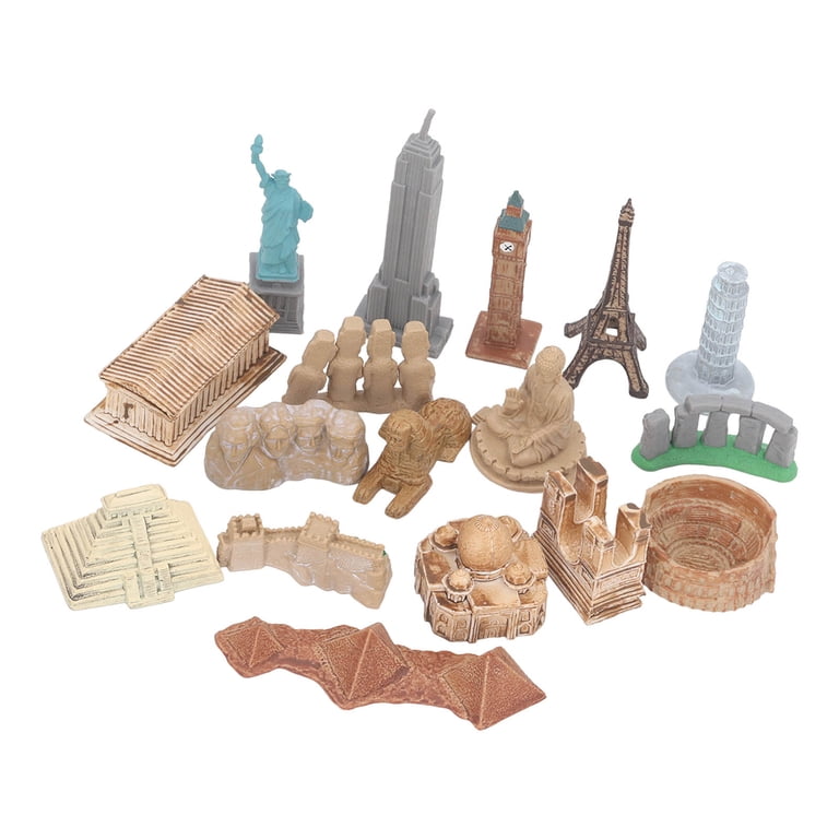 17PCS Mini World Building Model Playset Statue of liberty, Eiffel