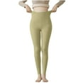 thumbnail image 2 of Women's Velvet Fleece Lined Leggings High Waisted Warm Tights Tummy Control Yoga Pant Winter Lounge Hiking Workout Thermal Leggings, 2 of 6