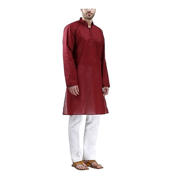 Royal Men's Augusta Maroon Kurta Pyjama Set For Evening Occasion