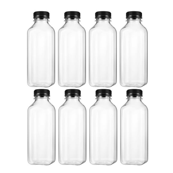 Bottles Juice Bottle Empty Beverage Smoothie Drink Containers Plastic Clear Juicing Lid Milk Drinking Jar