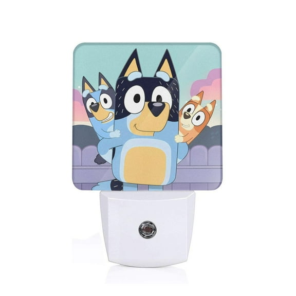 Masiiu Bluey Print LED Night Lights with Dusk to Dawn Sensor, Kids Nightlight for Bedroom,Baby Nursery,Hallway-US