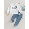 thumbnail image 2 of GXFC Big Brother Little Brother Matching Outfit Set Little Boy Long Sleeve Pullover Pants Fall Clothes, 2 of 8