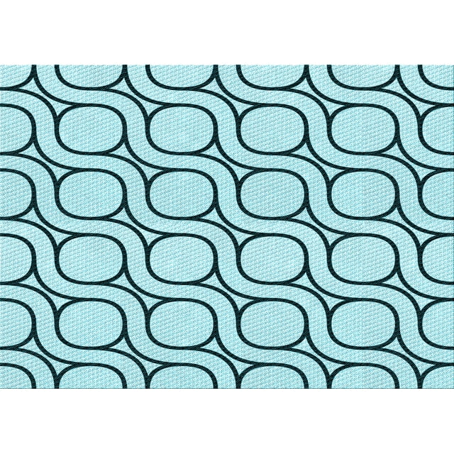 Ahgly Company Machine Washable Indoor Rectangle Transitional Deep-Sea Green Area Rugs, 3' x 5'