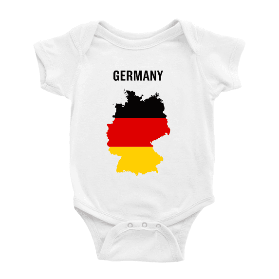 Germany Map Flag Boy Girl Bodysuits (White, 12-18 Months)