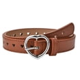 thumbnail image 5 of AJGRHE Girls Belt Size 6-12 Kids PU Leather Waist Belt Hollow Heart Design Metal Buckle for Girl Dress Pants Jeans Brown One Size, 5 of 5