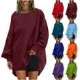 thumbnail image 6 of hxobax Women Oversized Tunics Sweatshirt Crewneck Long Sleeve Casual Pullover Preppy Top 2024 Outfit, 6 of 6