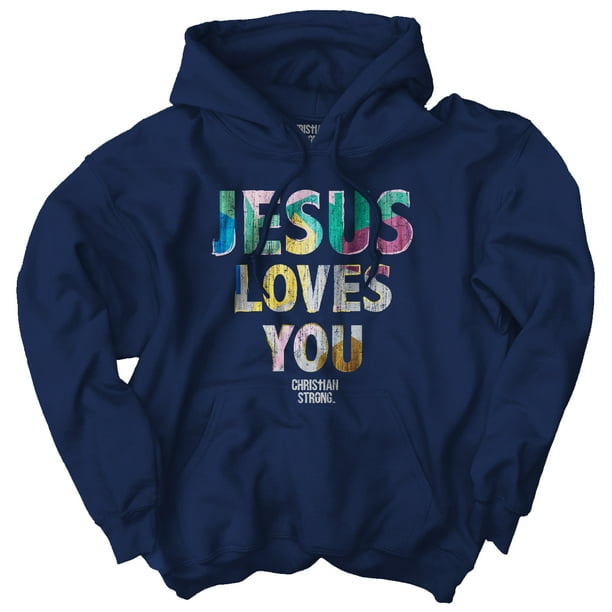 Brisco Brands Jesus Womens Hooded Pullover Sweatshirt Loves You