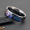 thumbnail image 3 of Tungsten Couple Rings Polished Curved Band with Shell Inlay, 3 of 12
