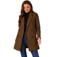 thumbnail image 1 of INSPIRE CHIC Women's Notch Lapel Double Breasted Belted Long Trenchcoat, 1 of 7