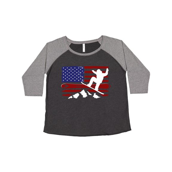 Inktastic Snowboarding US Flag Women's Plus Size T-Shirt