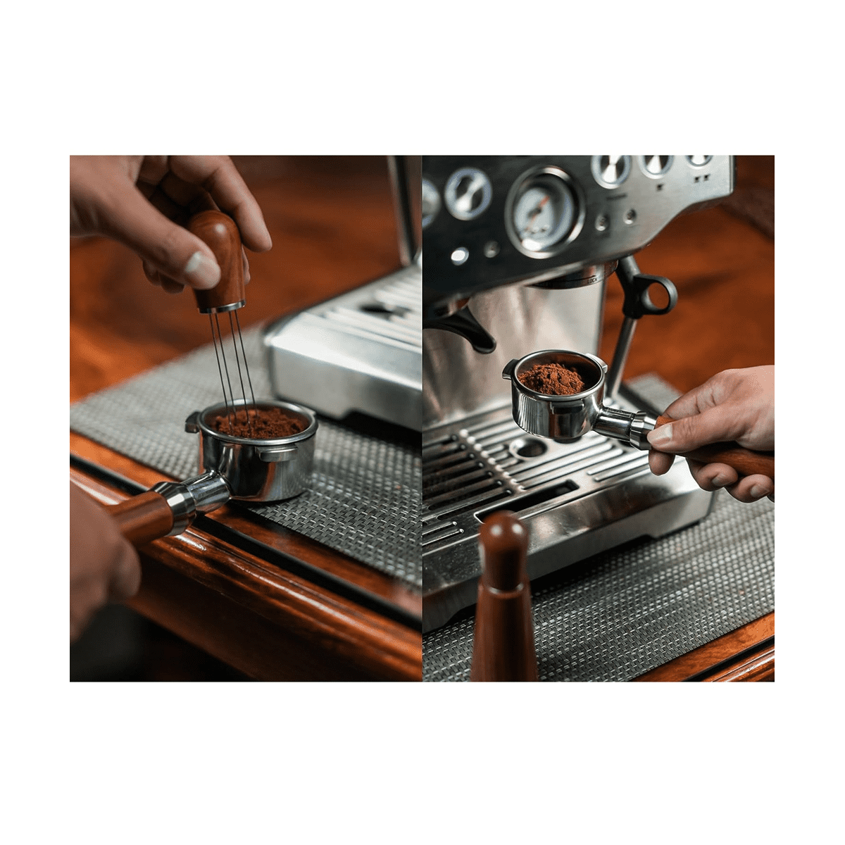 Ultimate Espresso Accessory Bundle: 54mm Bottomless Portafilter, WDT Tools  Stirrer, Dosing Funnel & Puck Screen Set, and Wall-Mounted Portafilter