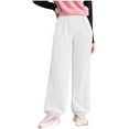 thumbnail image 3 of Frostluinai Kids Winter Sherpa Fleece Sweatpants Warm Elastic Waist Joggers Pants Thick Thermal Trousers 5-15 Years for Girl Boy, 3 of 10