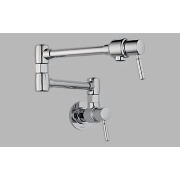 Open Box Brizo 62820LF-PC European Pot Filler Double Handle Wall Mount Chrome