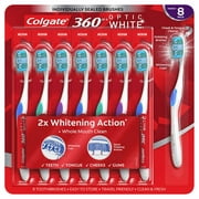 Colgate 360 Optic White Toothbrush, Medium 8-pack