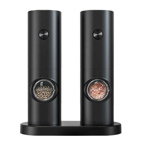 2 Pcs/set Electric Salt and Pepper Grinder Battery-Powered Automatic Salt and Pepper Mill with LED Light