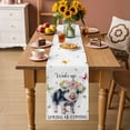 thumbnail image 2 of Spring Pig Table Runner - 72 Inch Long Butterfly Botanical Floral Summer Cotton and Linen Blended Dress Scarves Farmhouse Table Runner for Kitchen Dining, Coffee Table, 13" x 72", 2 of 8