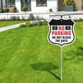 thumbnail image 5 of No Parking Do Not Block The Bays (2 Pack) 12 inch X 12 inch Shield Shaped Commercial Grade Plastic Signs with Aluminum Mounting Stakes Weather Resistant Made in the USA, 5 of 8