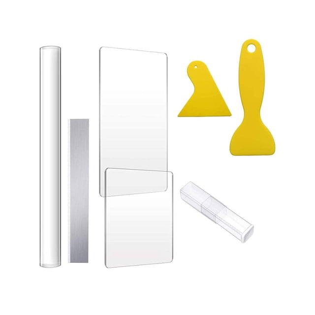 GUOOL Outils de Coupe d'Argile Rouleau d'Argile Acrylique Feuille Acrylique avec Rasage, Fait Main 7 Pcs