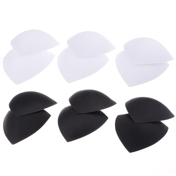 3 Pairs Soft Women's Triangle Bra Pads Inserts for Sports Bra , White, as described