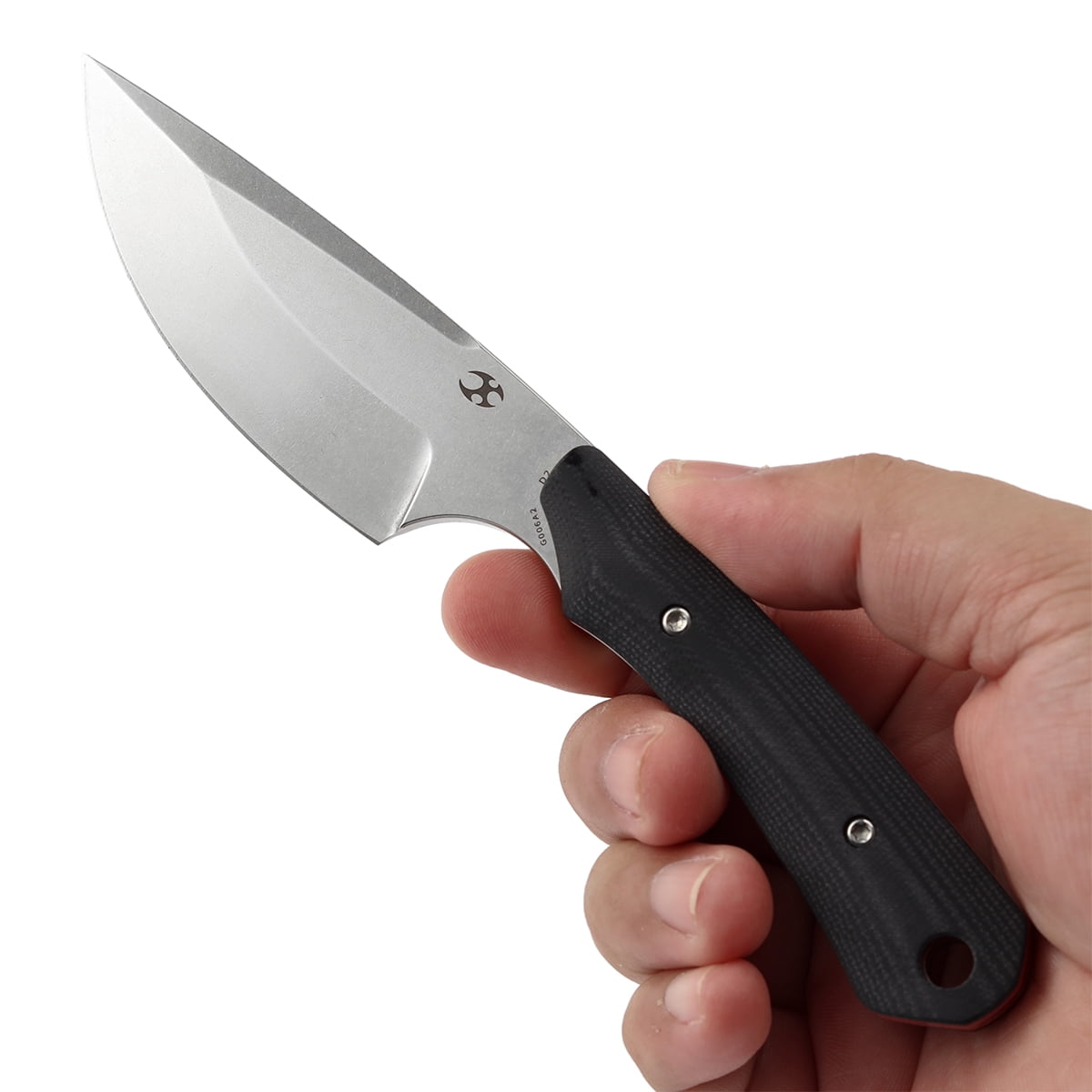 Kansept Flank Fixed Blade Knife,3.69'' D2 Steel Black and Red G10 Handle Pocket Tactical Knives, G006A2,with sheaths